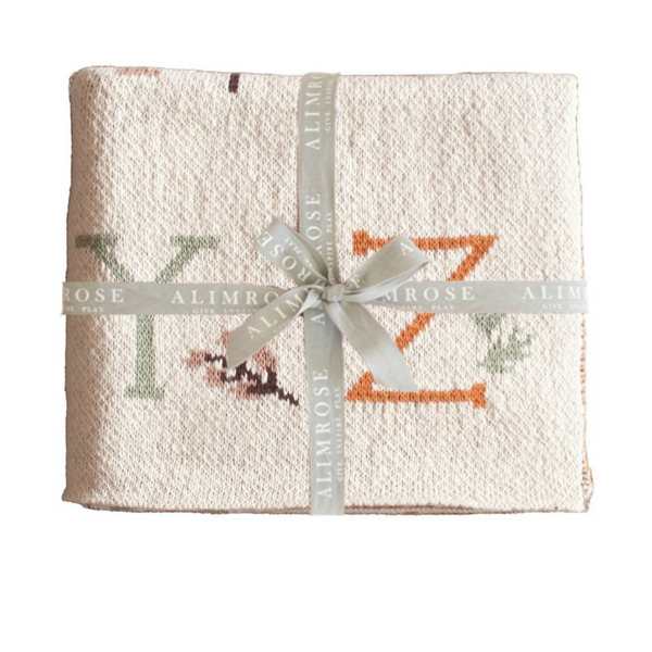 Alimrose Alphabet Baby Blanket in Natural