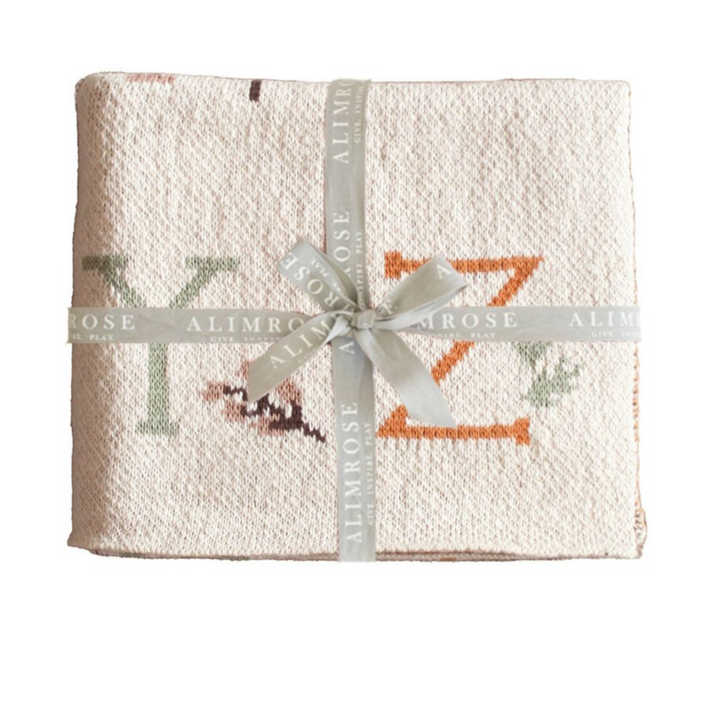 Alimrose Alphabet Baby Blanket in Natural