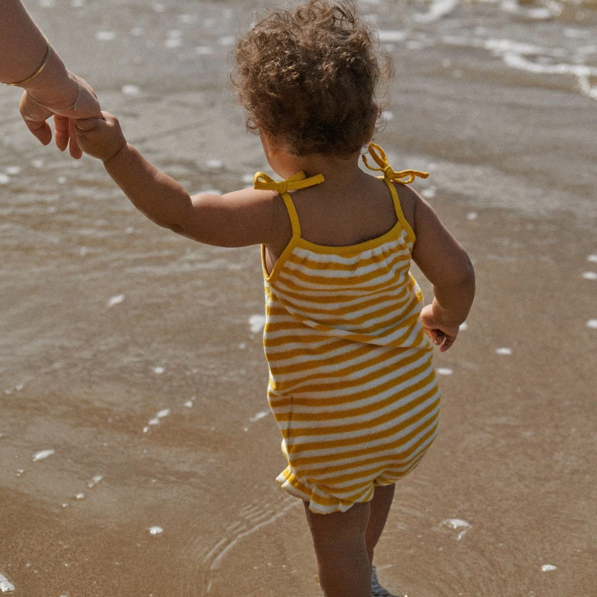 Nature Baby Sylvie suit in Golden sea stripe