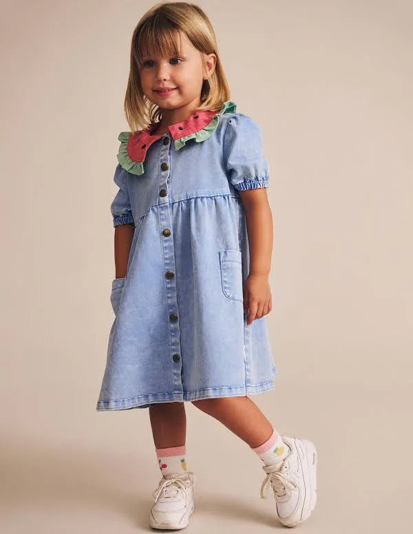 Huxbaby I Carried a Watermelon Denim Dress