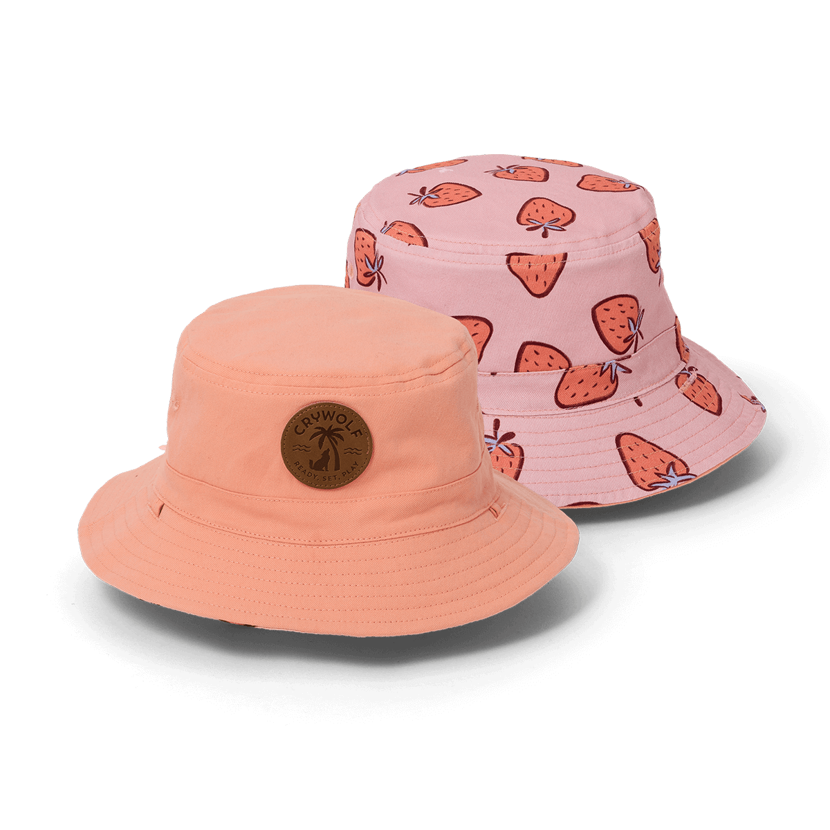 Crywolf reversible bucket hat in strawberry splash
