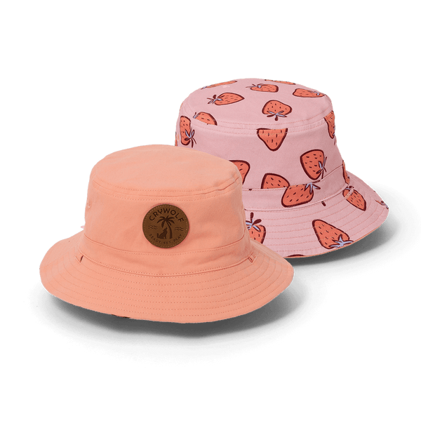 Crywolf reversible bucket hat in strawberry splash