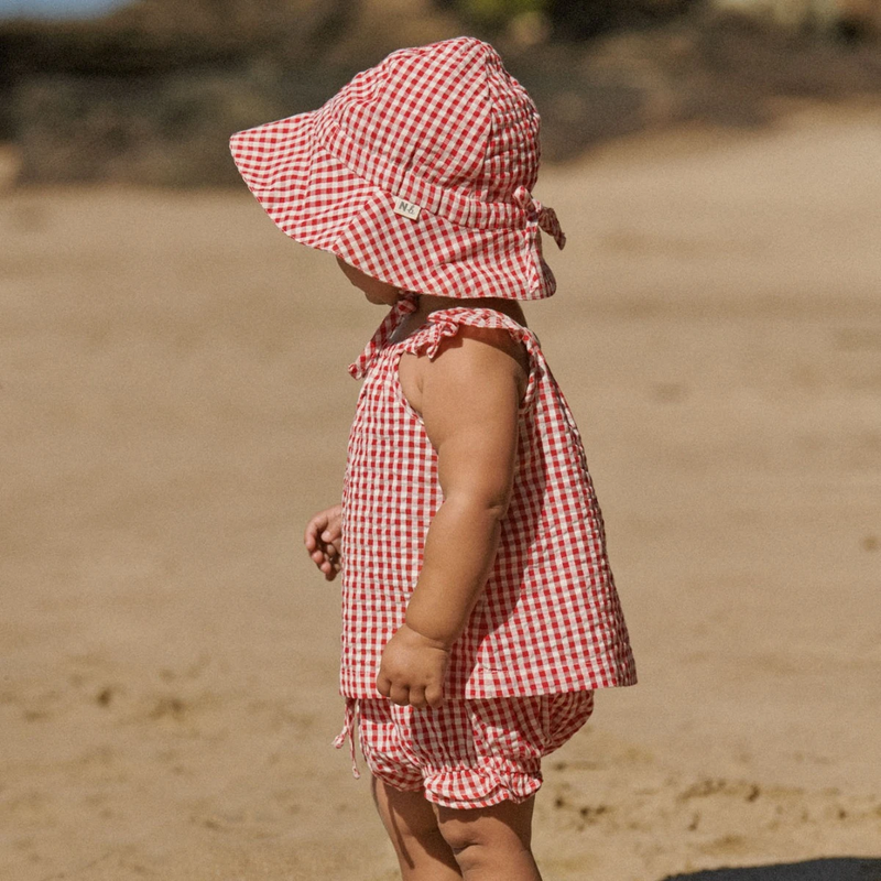 Nature baby Petal Set Gingham Red
