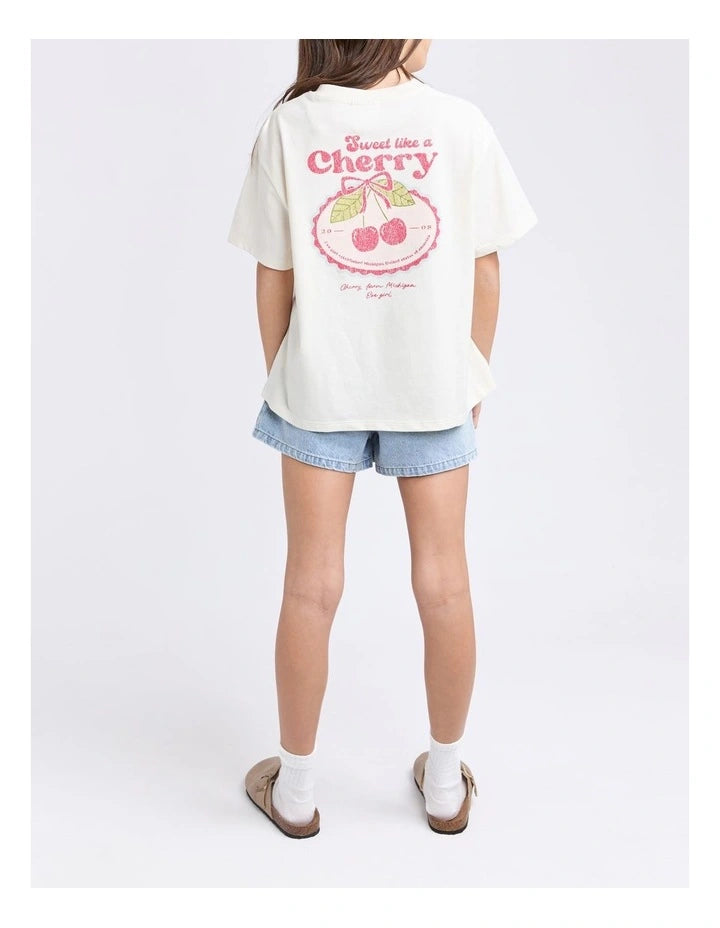 Eve Girl Sweet Cherry Tee White