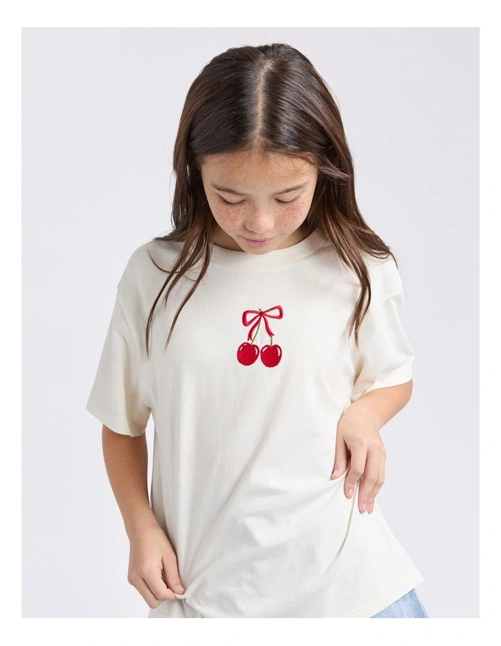 Eve Girl Sweet Cherry Tee White