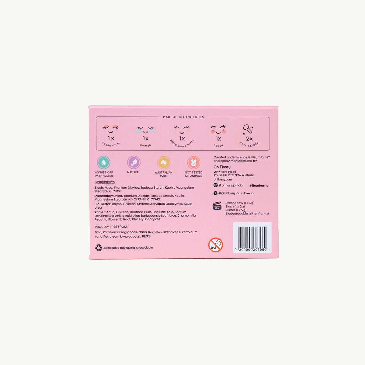 Fleur Harris x Oh Flossy Mini makeup & glitter set