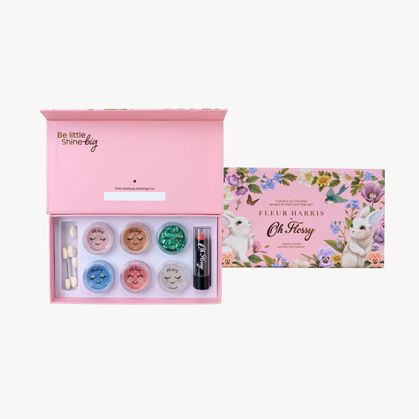 Oh Flossy x Fleur Harris Garden of Dreams deluxe make up and glitter set