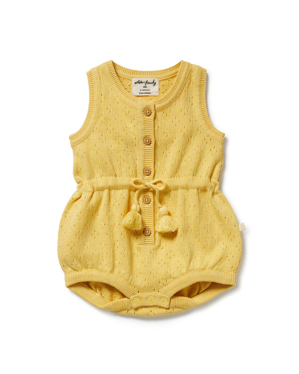 Wilson & Frenchy Sunny Sorbet Organic Knitted Tie Bodysuit