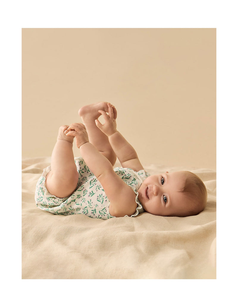Wilson & Frenchy Periwinkle Organic Ruffle Zipsuit