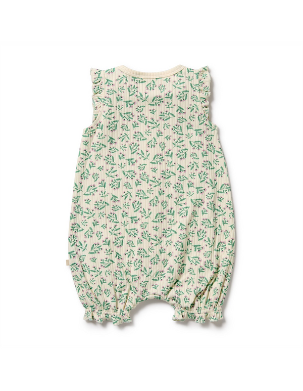 Wilson & Frenchy Periwinkle Organic Ruffle Zipsuit