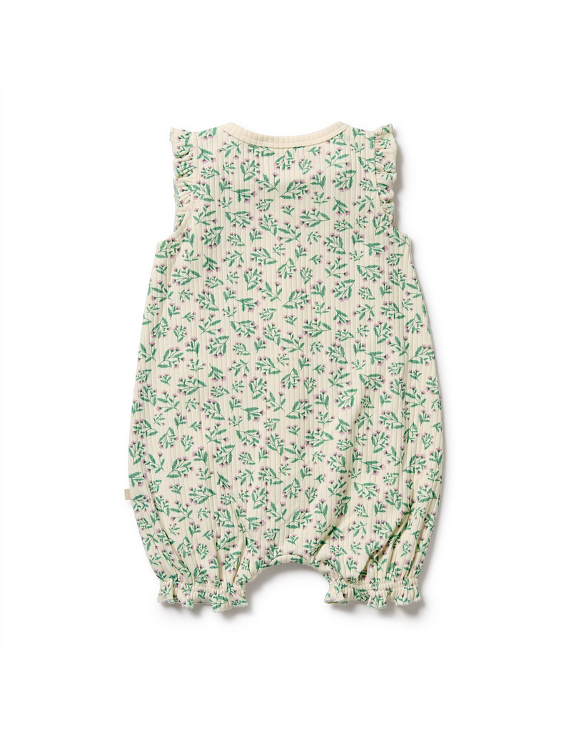 Wilson & Frenchy Periwinkle Organic Ruffle Zipsuit