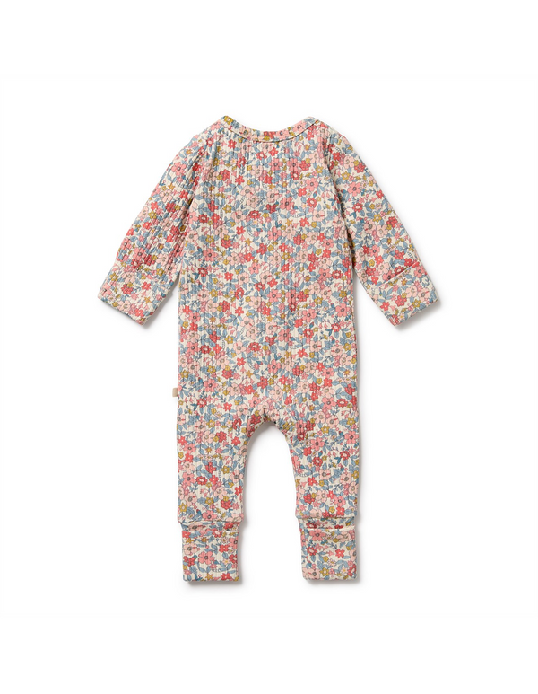 Wilson & Frenchy Summer Bloom Organic Zipsuit with Feet
