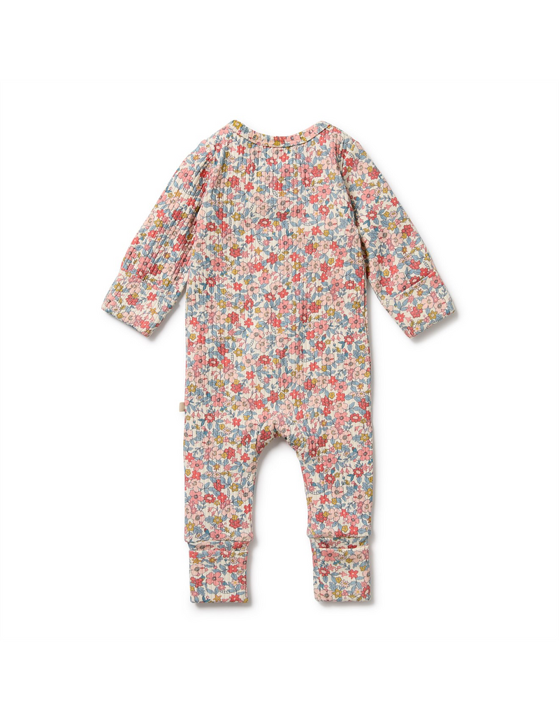 Wilson & Frenchy Summer Bloom Organic Zipsuit with Feet