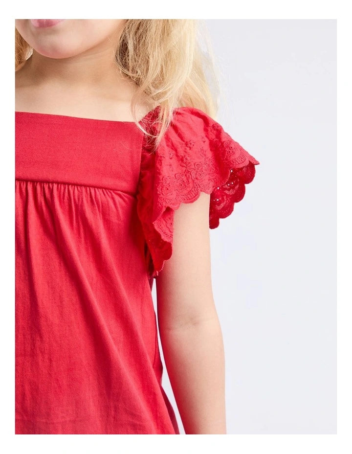 Eve Girl Maisie Dress in Red