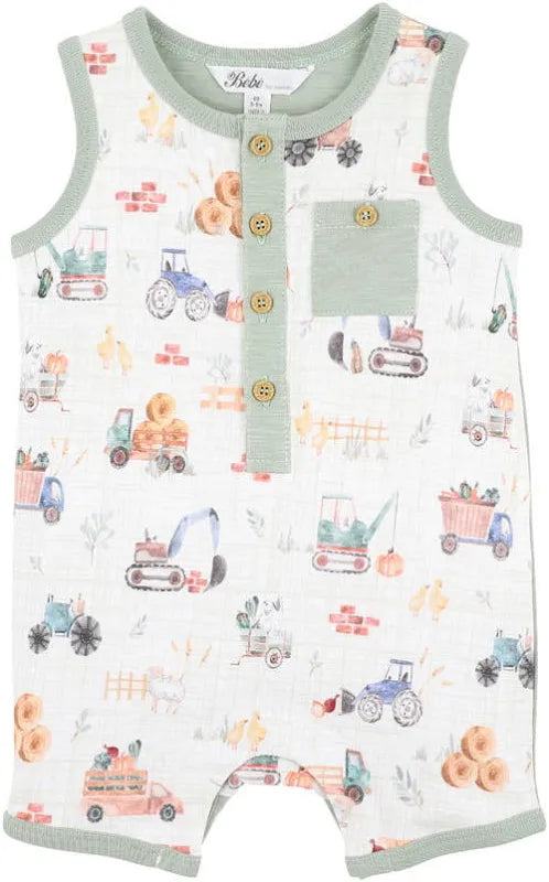 Bebe Clayton Print Sheep Romper