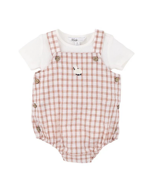 Bebe Clayton Check Bodysuit 2 piece set