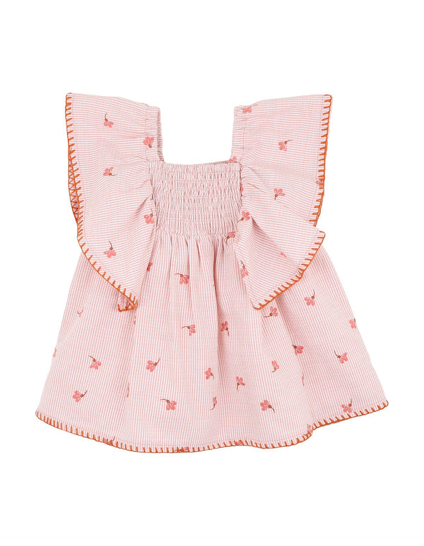 Bebe songbird embroidered dress in pink