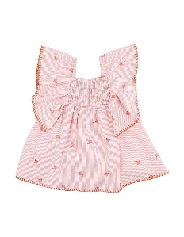 Bebe songbird embroidered dress in pink