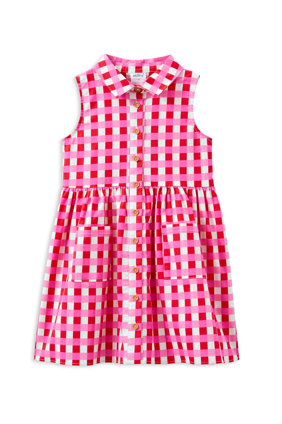 Milky Lollipop Check Dress in pink check