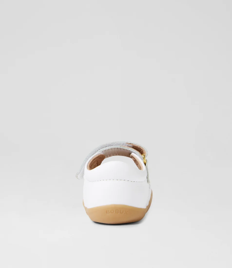 Bobux Step Up Tilly White Leather Flat Shoes