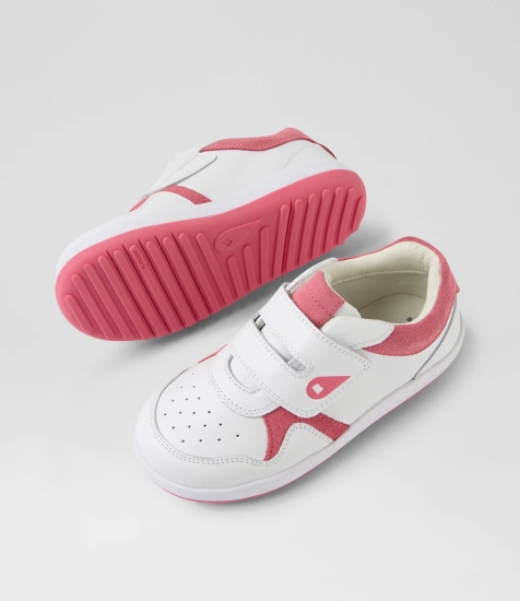 Bobux I Walk Baseline Junior White Pink Cyclemen Multi Sneakers