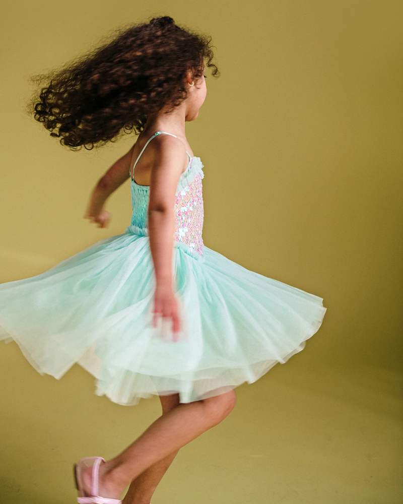 Rock Your Baby Shimmer Tulle Dress in Mint