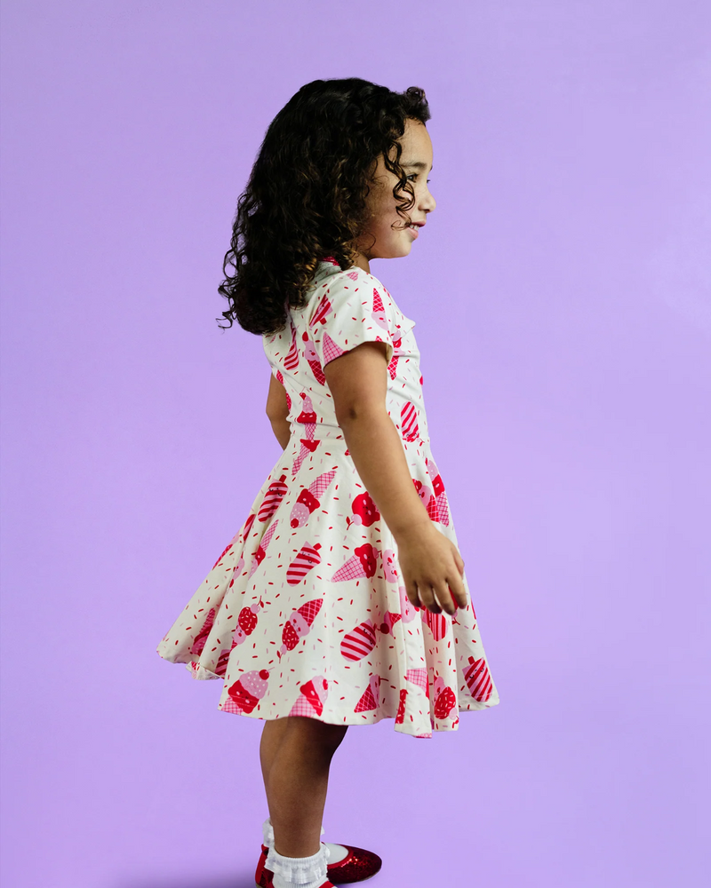 Rock Your Baby Ice Cream Waisted Dress in Cream