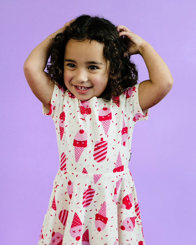Rock Your Baby Ice Cream Waisted Dress in Cream
