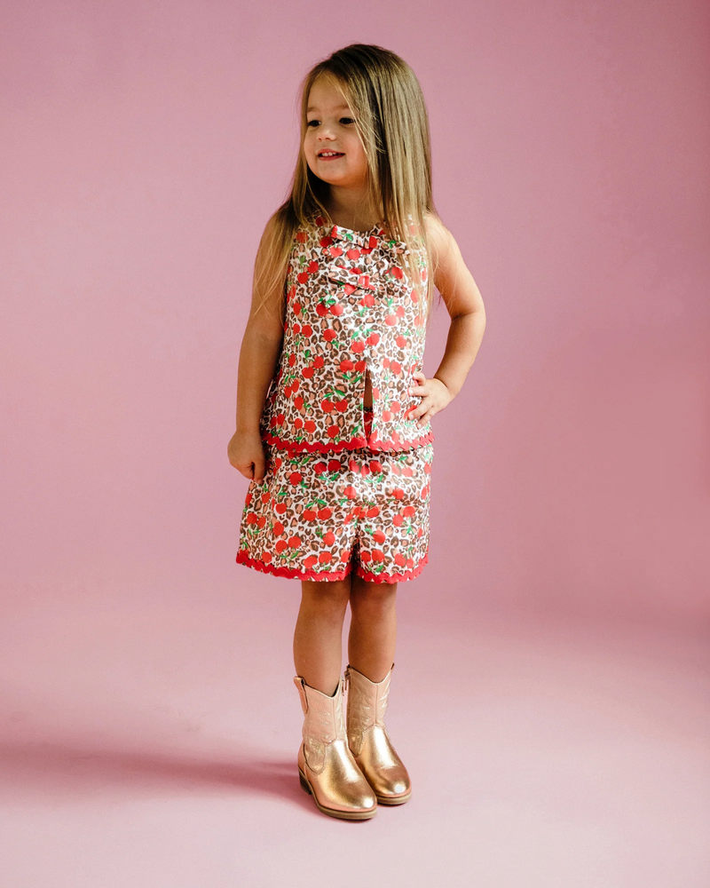 Rock Your Baby Mary Cherry Woven Set in Animal Print