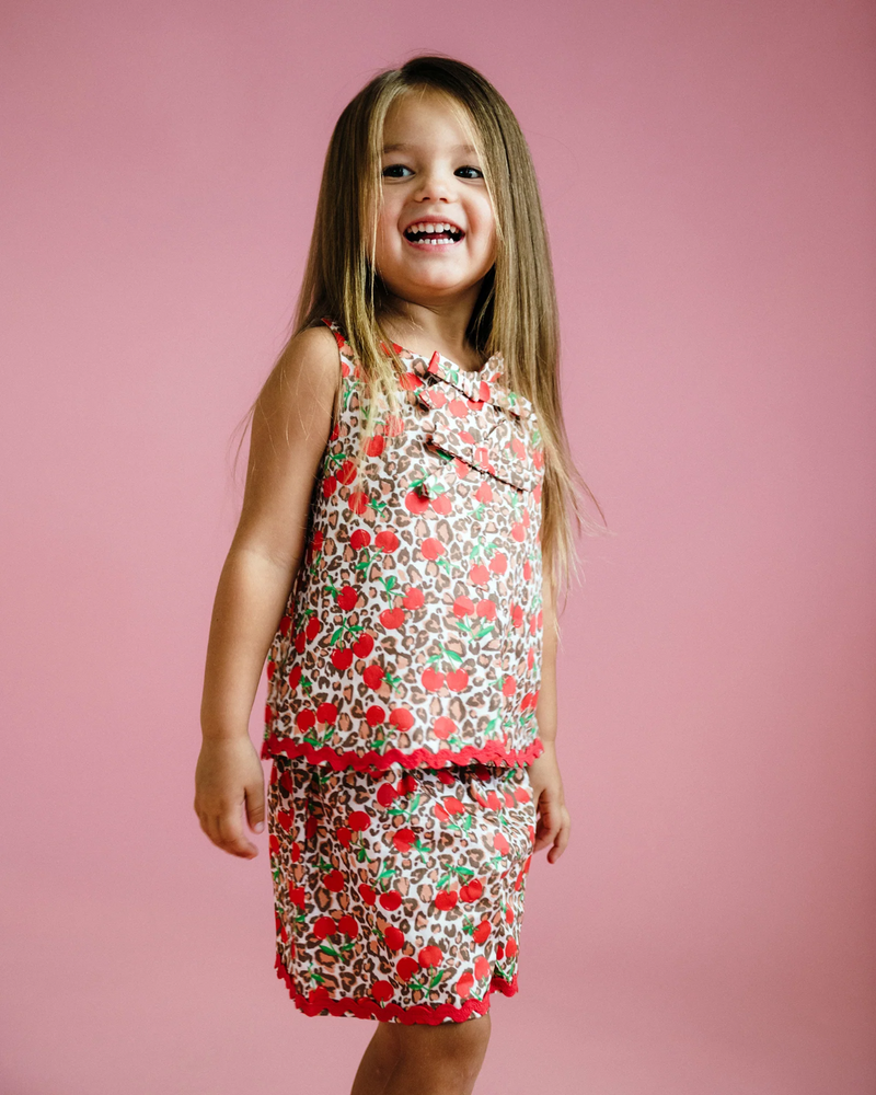 Rock Your Baby Mary Cherry Woven Set in Animal Print