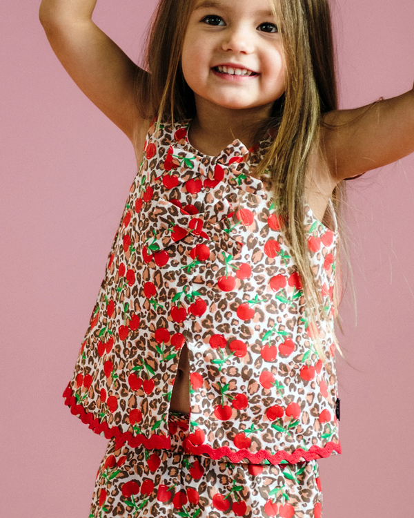 Rock Your Baby Mary Cherry Woven Set in Animal Print