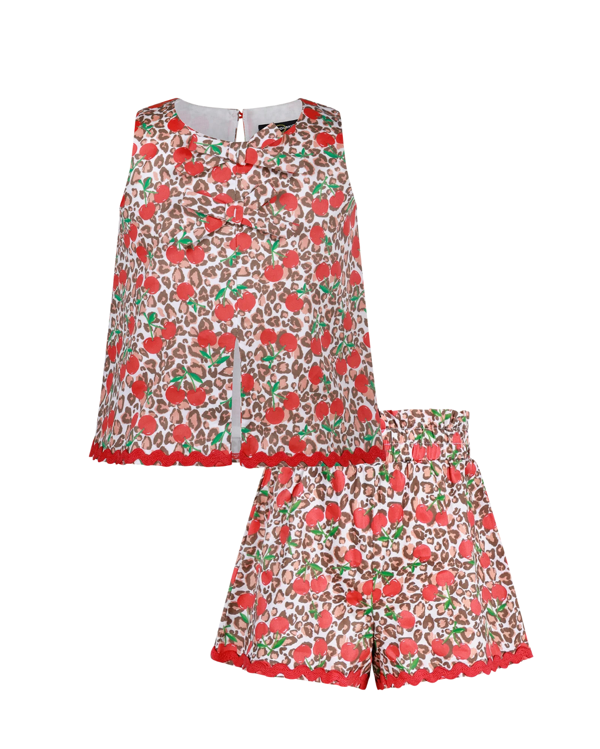 Rock Your Baby Mary Cherry Woven Set in Animal Print