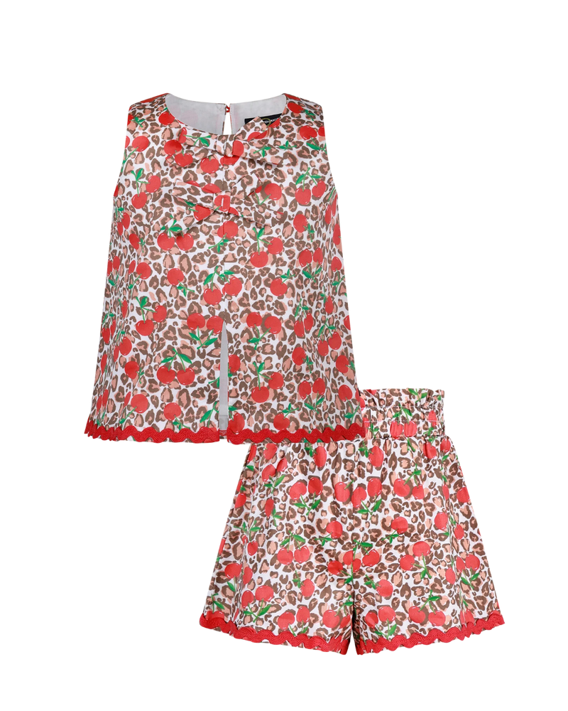 Rock Your Baby Mary Cherry Woven Set in Animal Print