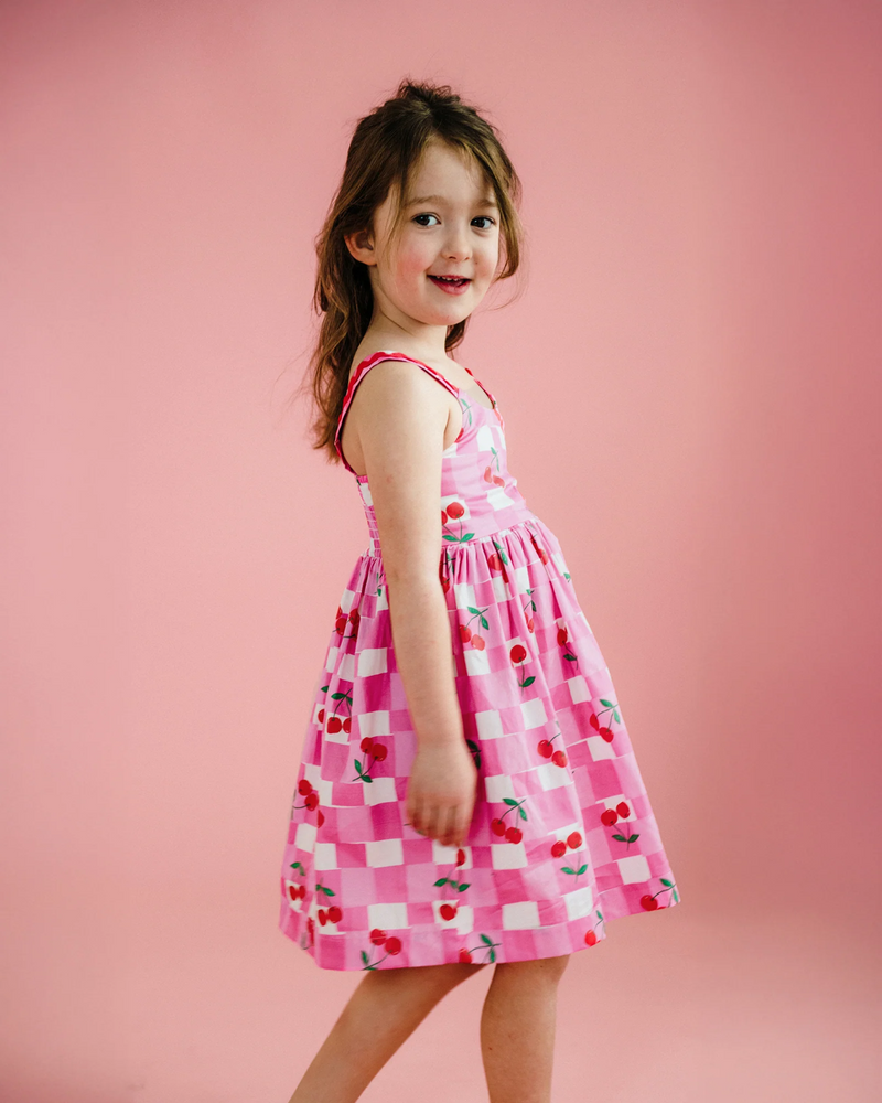 Rock Your Baby Gingham Cherry Picnic Woven Dress