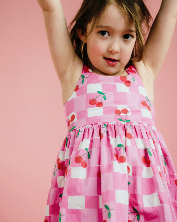 Rock Your Baby Gingham Cherry Picnic Woven Dress