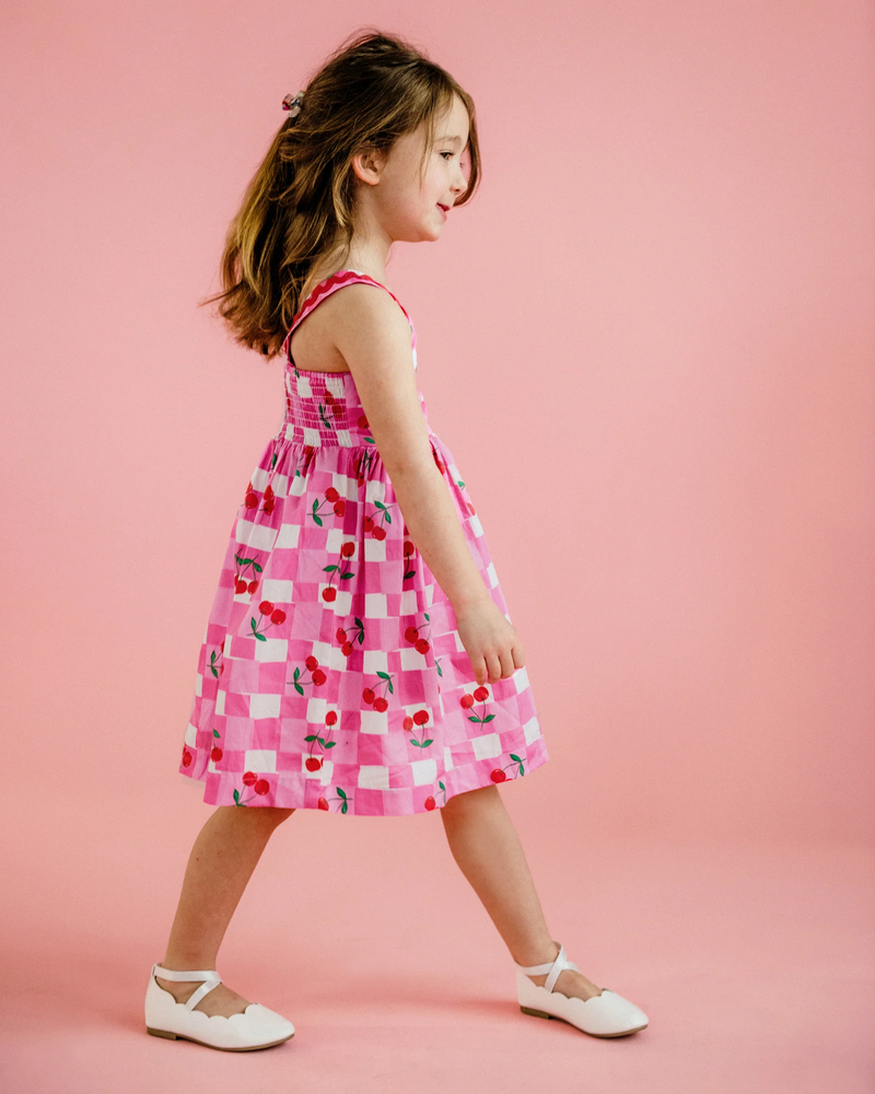 Rock Your Baby Gingham Cherry Picnic Woven Dress