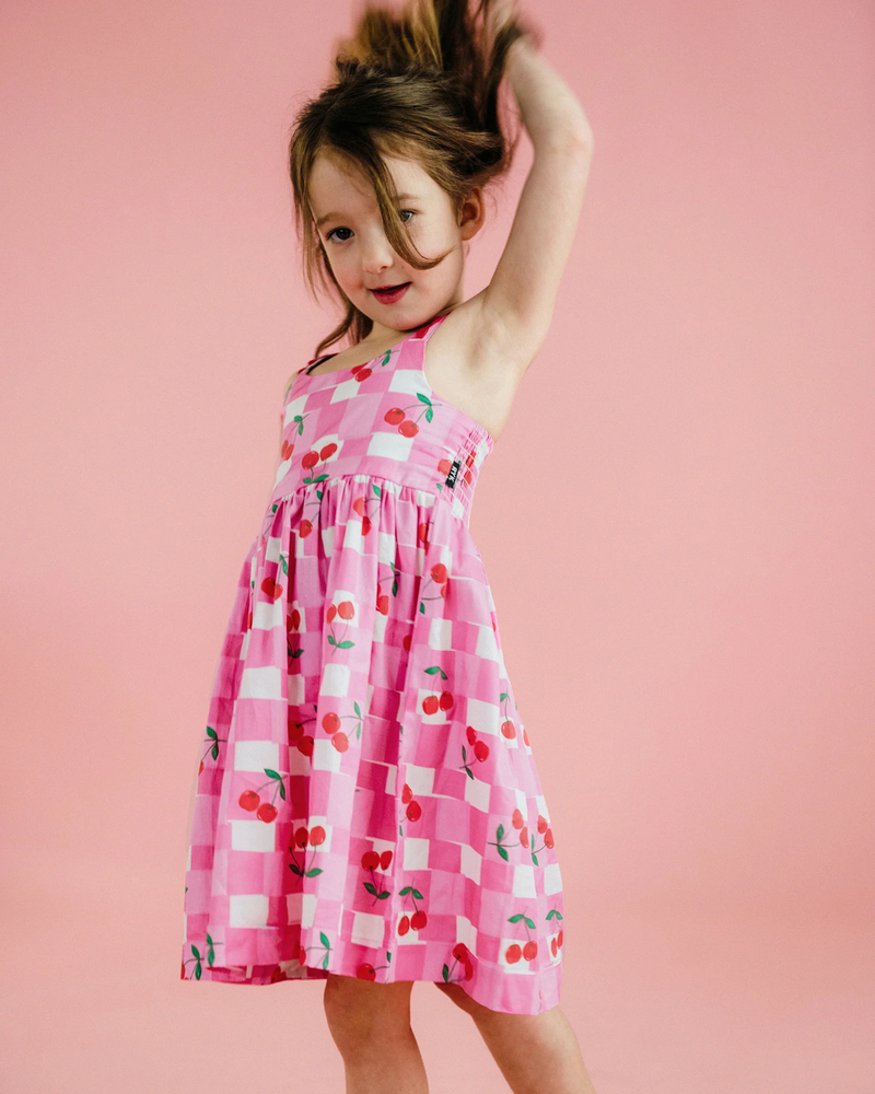 Rock Your Baby Gingham Cherry Picnic Woven Dress