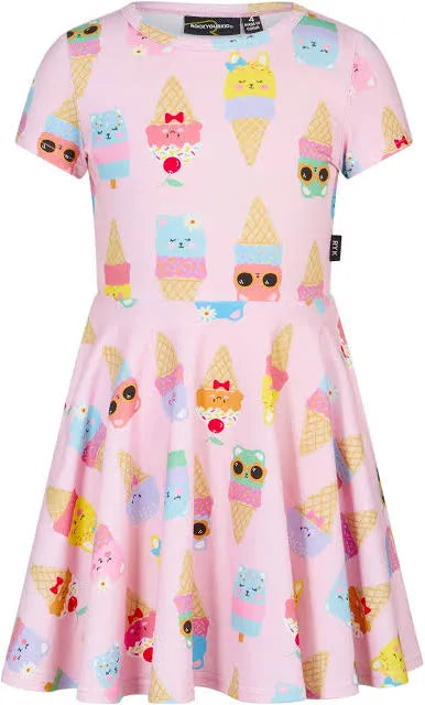 Rock Your Baby Waisted Dress in Ice Pink