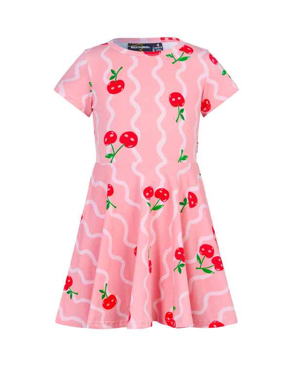 Rock Your Baby Waisted Dress in Cherry Coral