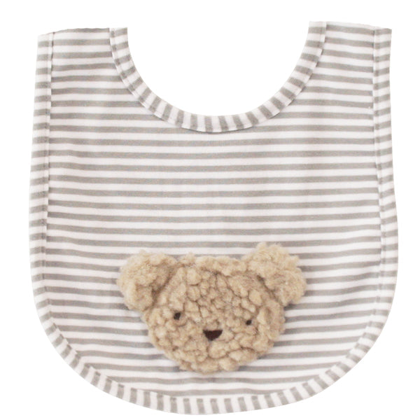 Alimrose Sherpa Bear Bib Oatmeal