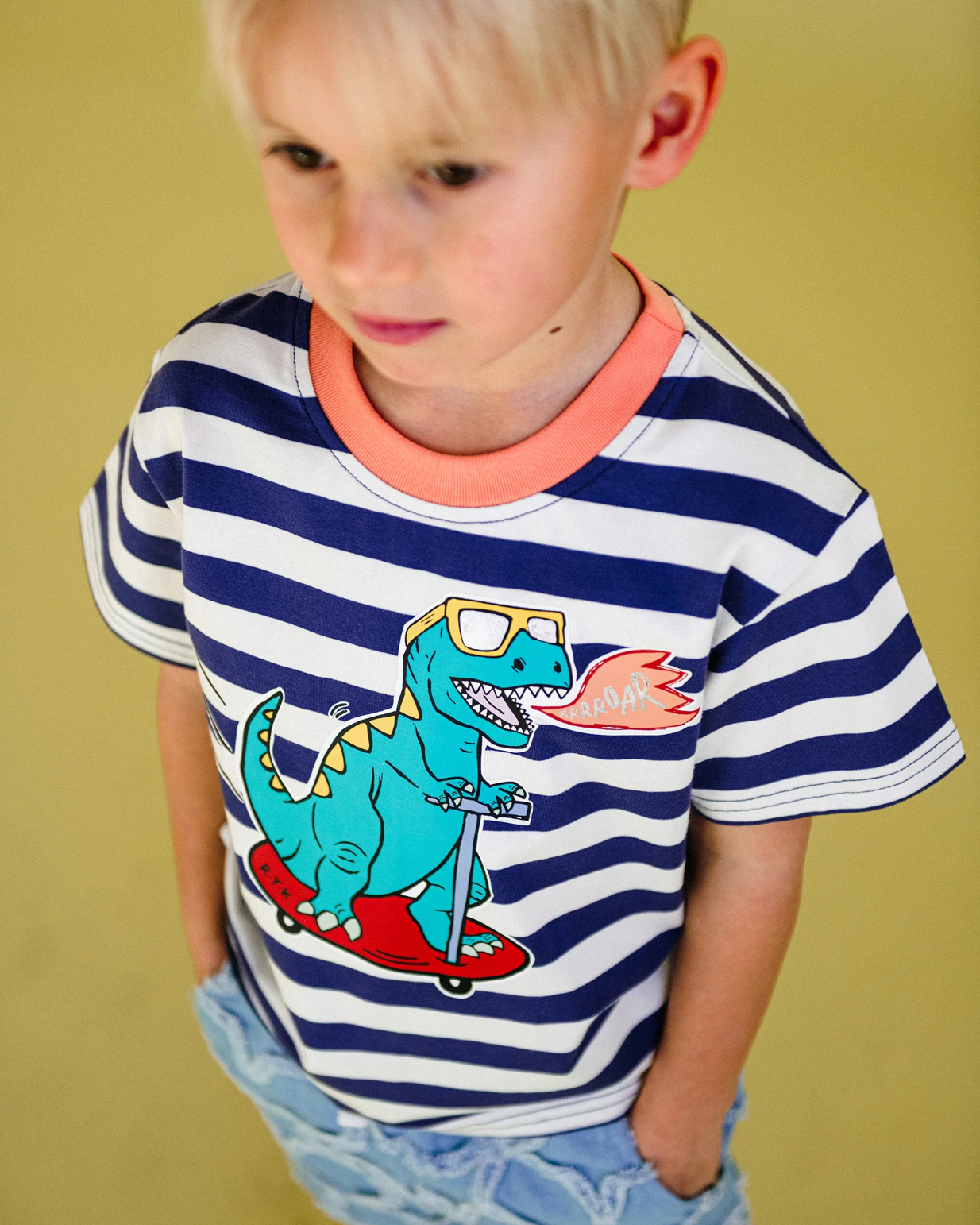 Rock Your Baby Dino Stripe Tee