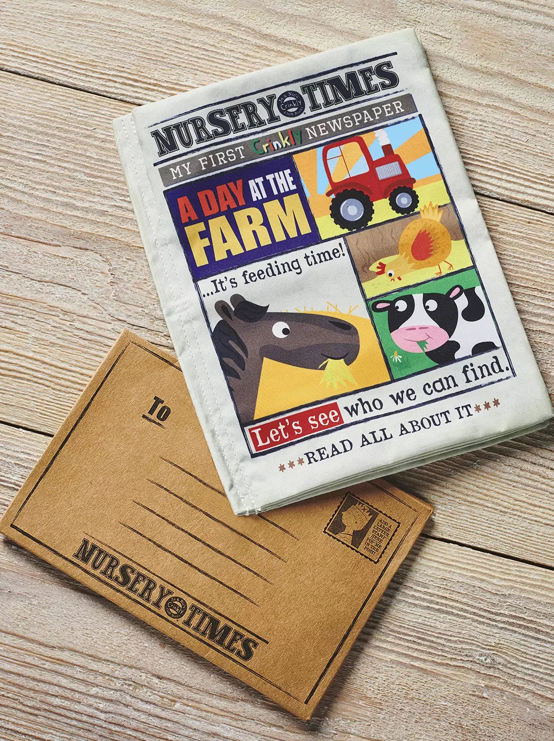Nursery Times Crinkley Newspaper Soft Book