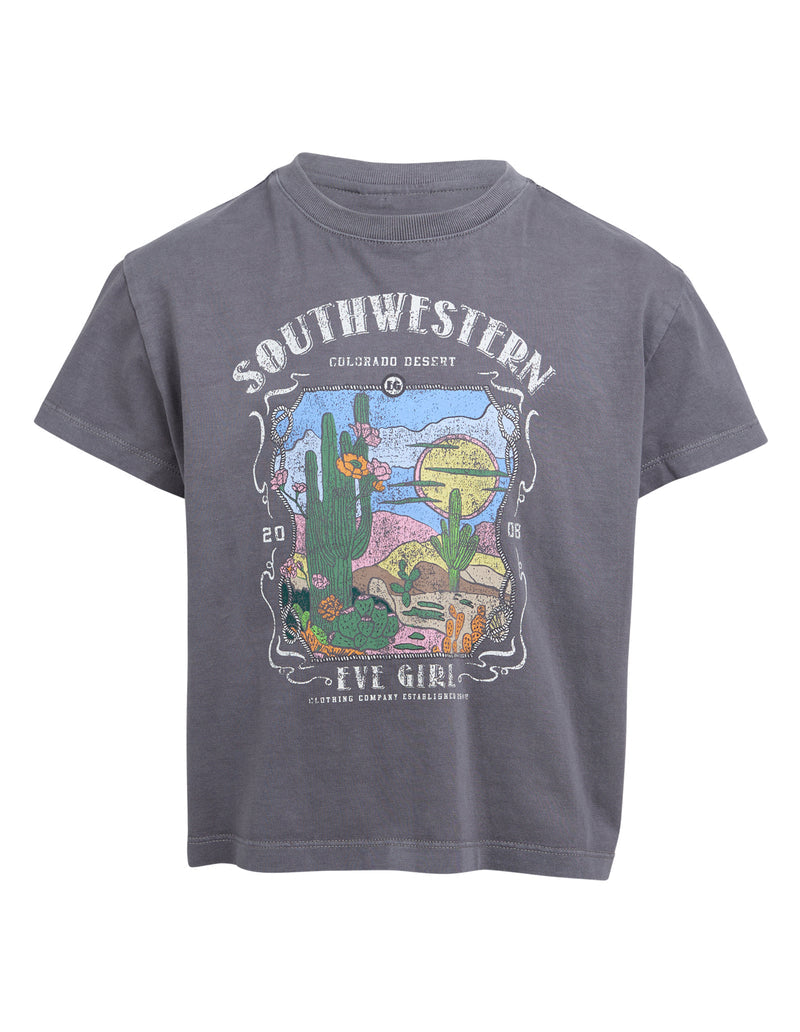 Eve Girl Vintage Desert Tee in Charcoal