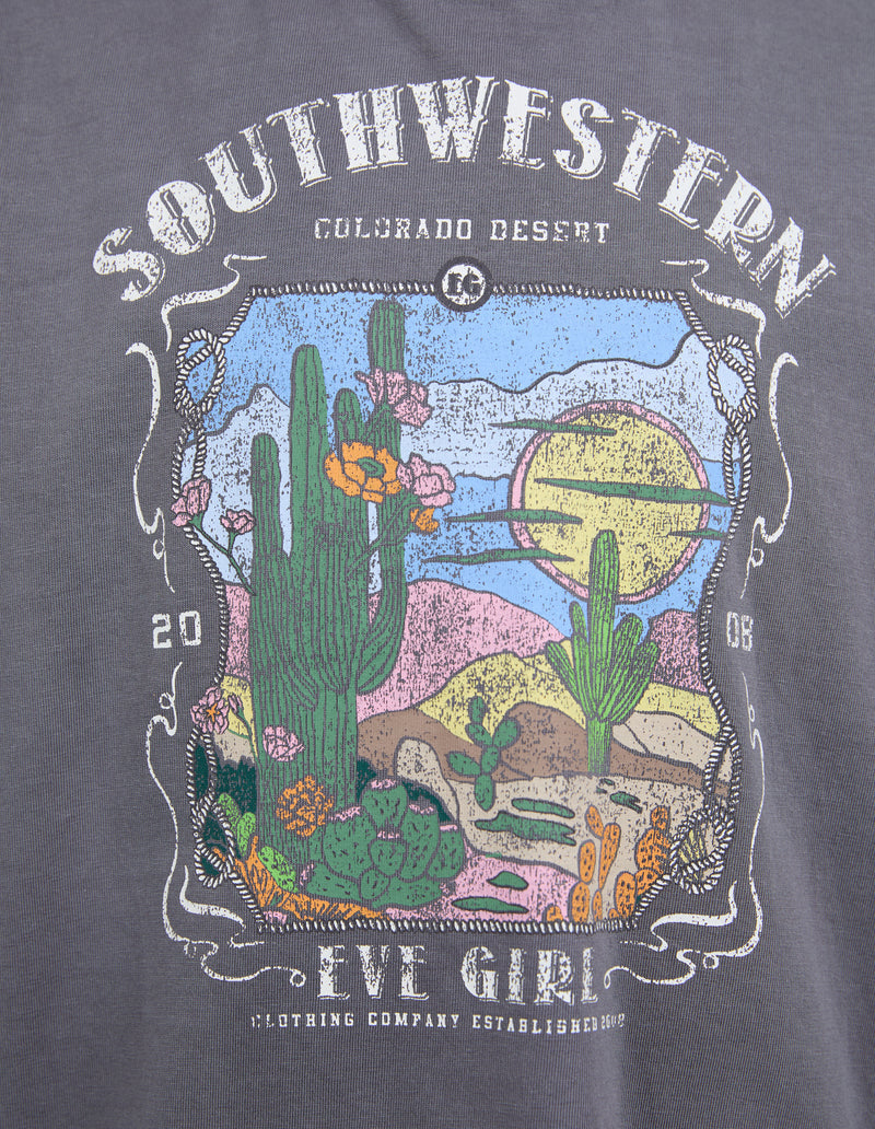 Eve Girl Vintage Desert Tee in Charcoal
