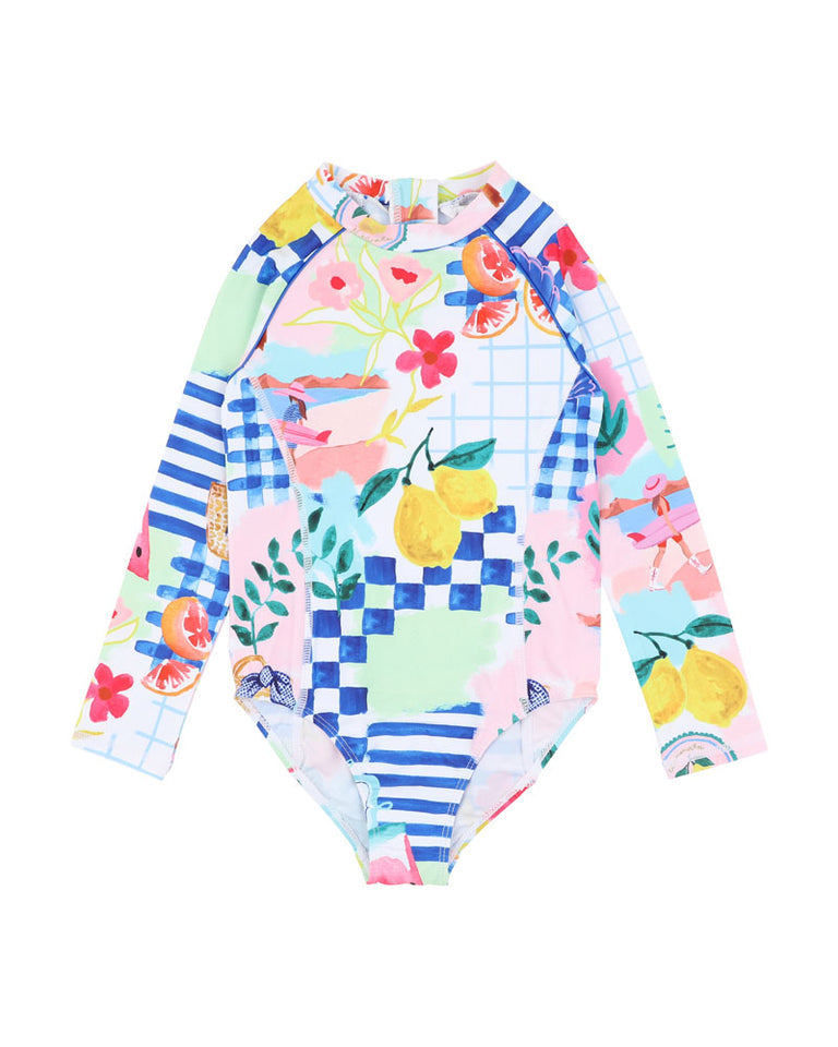 Minihaha Camille Print LS Sunsuit