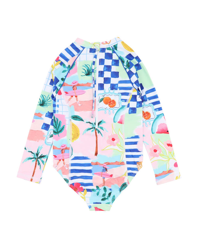 Minihaha Camille Print LS Sunsuit