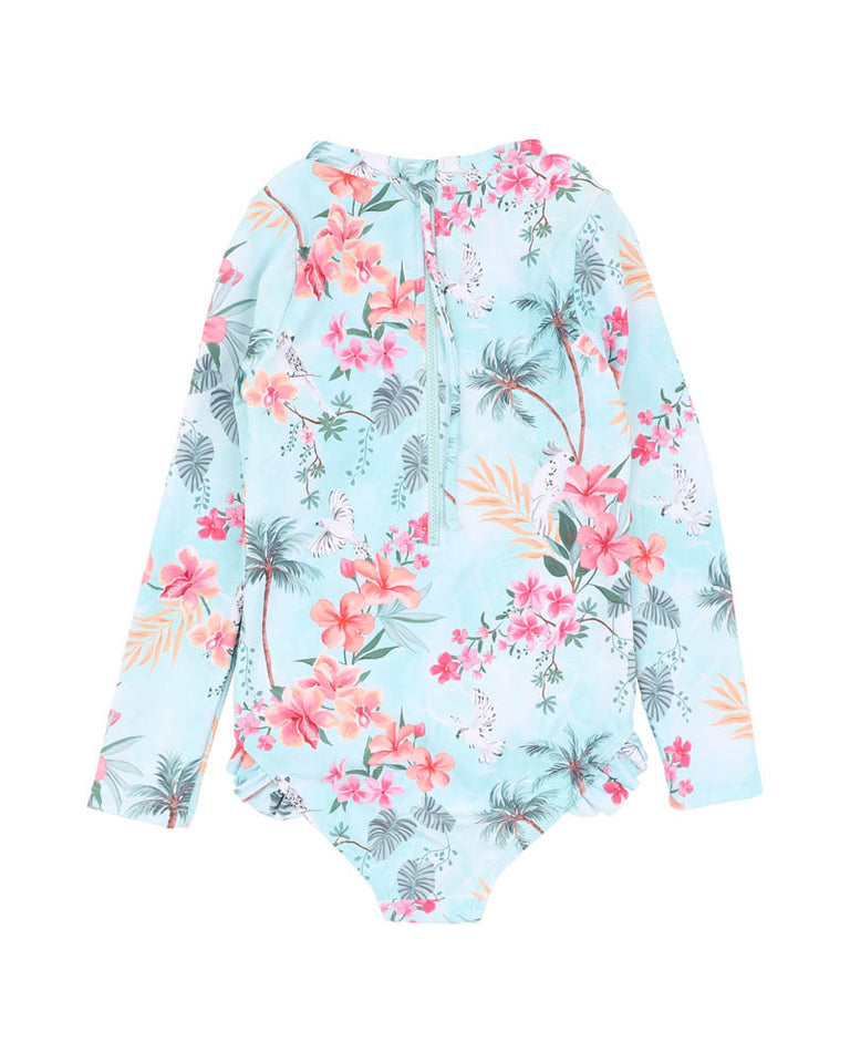 Minihaha Milana LS Sunsuit in Blue Print