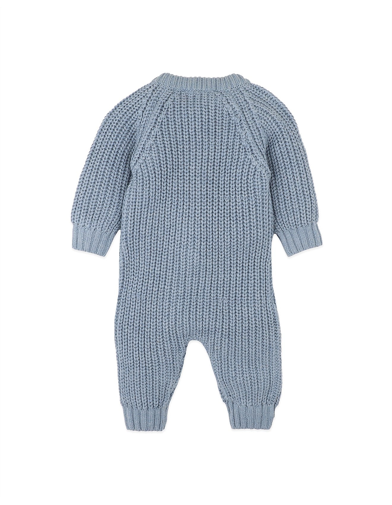 BEBE BLUE KNITTED ZIP ROMPER