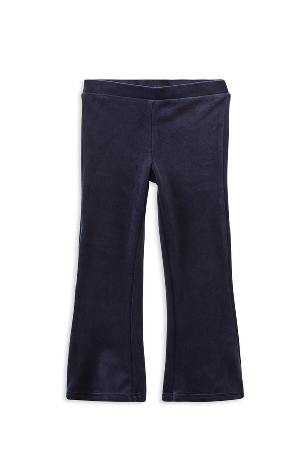 Milky Velour Flares in Navy