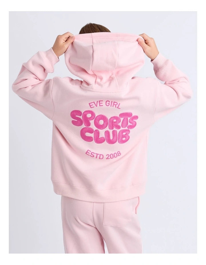 Eve Girl Sports Club Hoodie in Pale Pink